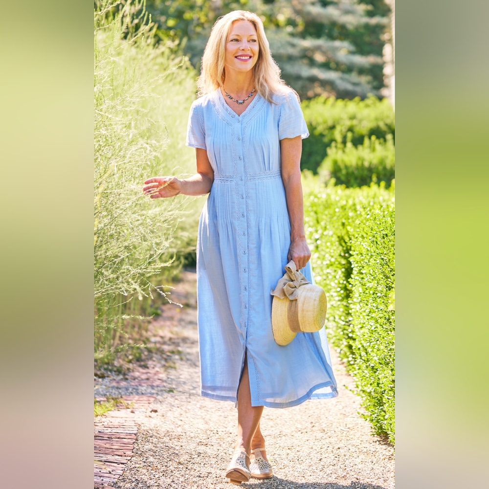 NWT April Cornell Bar Harbor Dress, Light Blue
